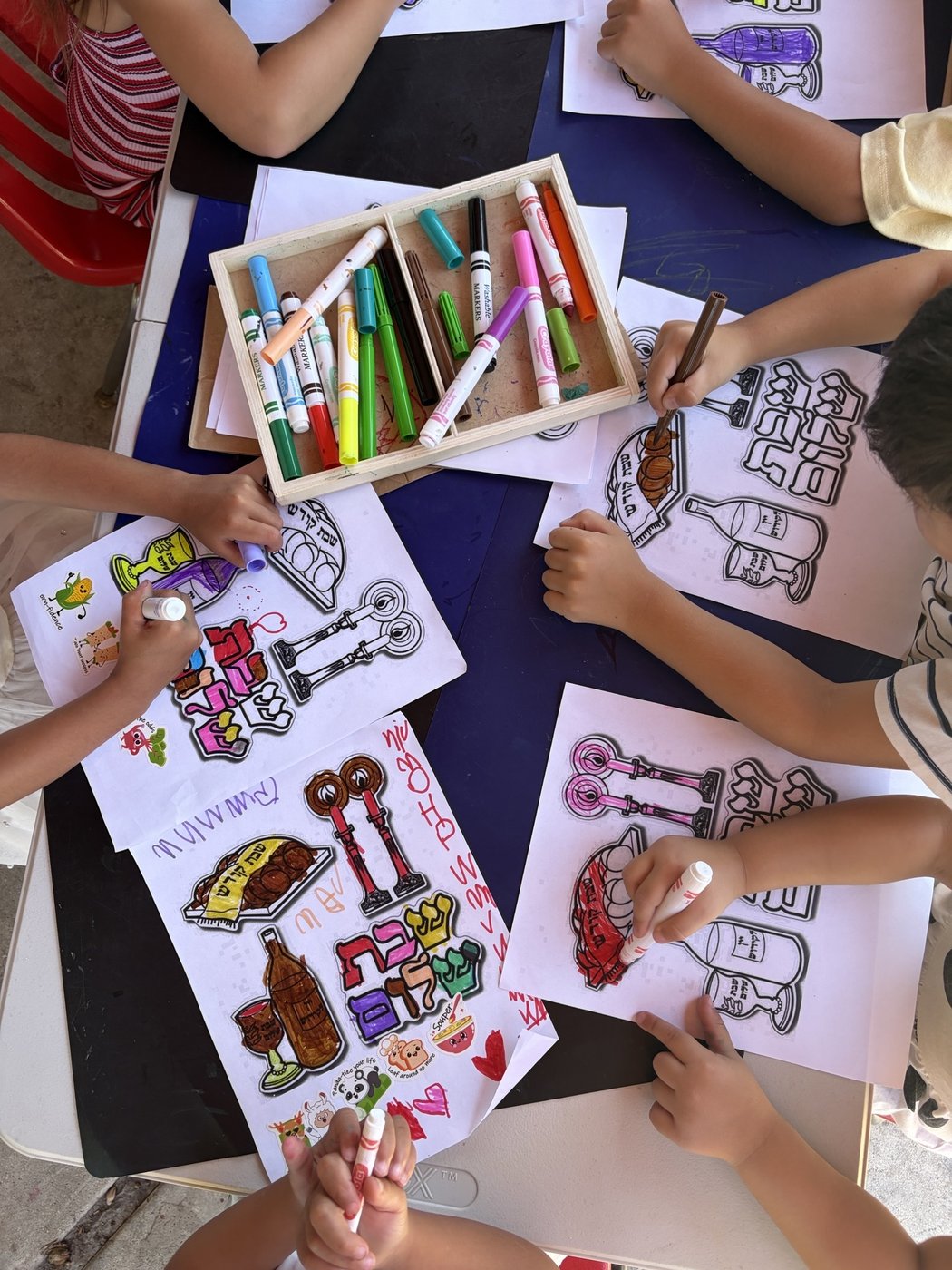 Toddlers engaged in creative play